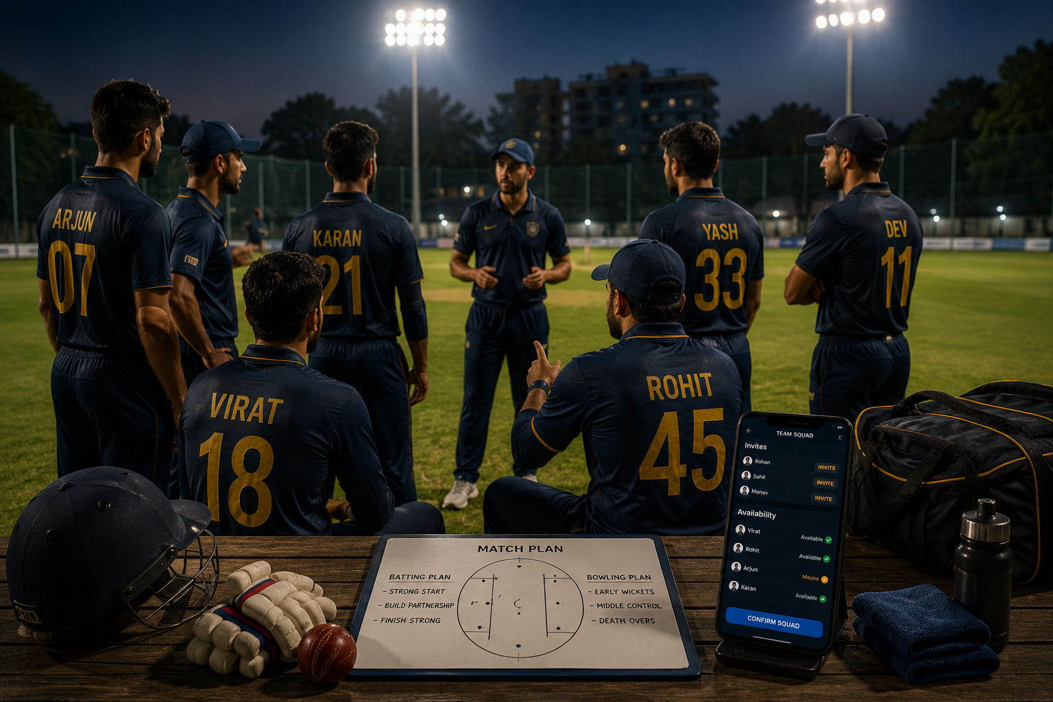 Team huddle before a match